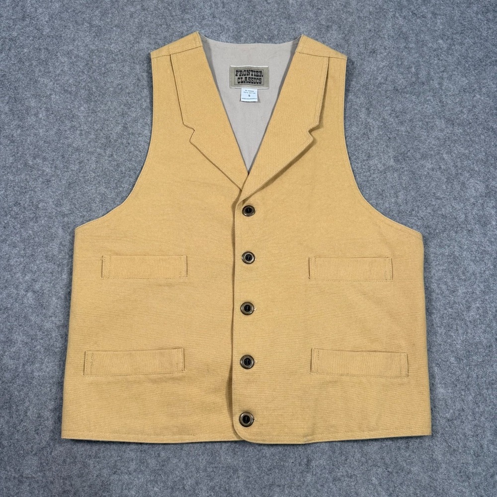 Frontier Classics Khaki Miles City Button Down Western Vest‎ Men's Size Small
